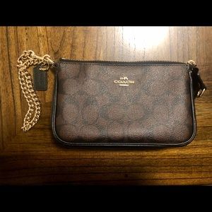 Coach Signature Leather Zip Wristlet